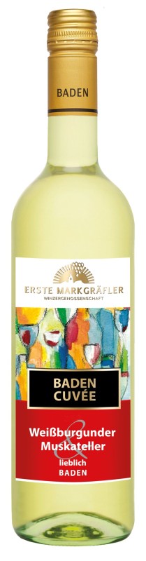 Cuvée Weiß Weißburgunder und Muskateller Baden Qw lieblich